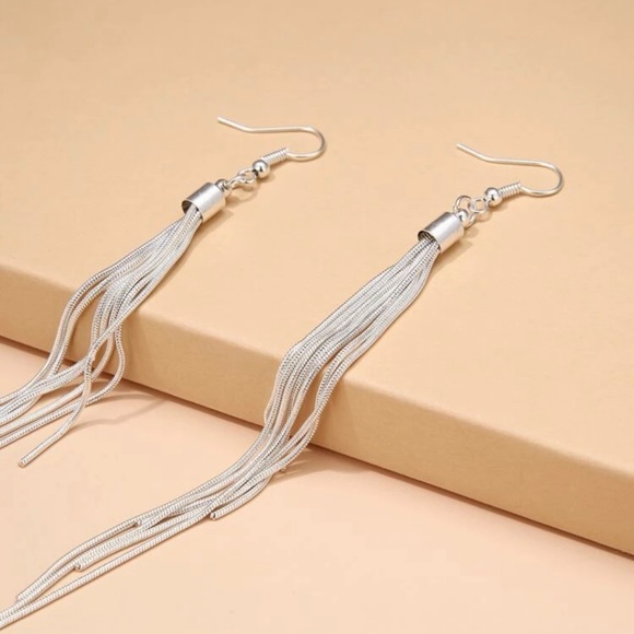 Pretty New Silver Tassel Earrings - Picture 3 of 5